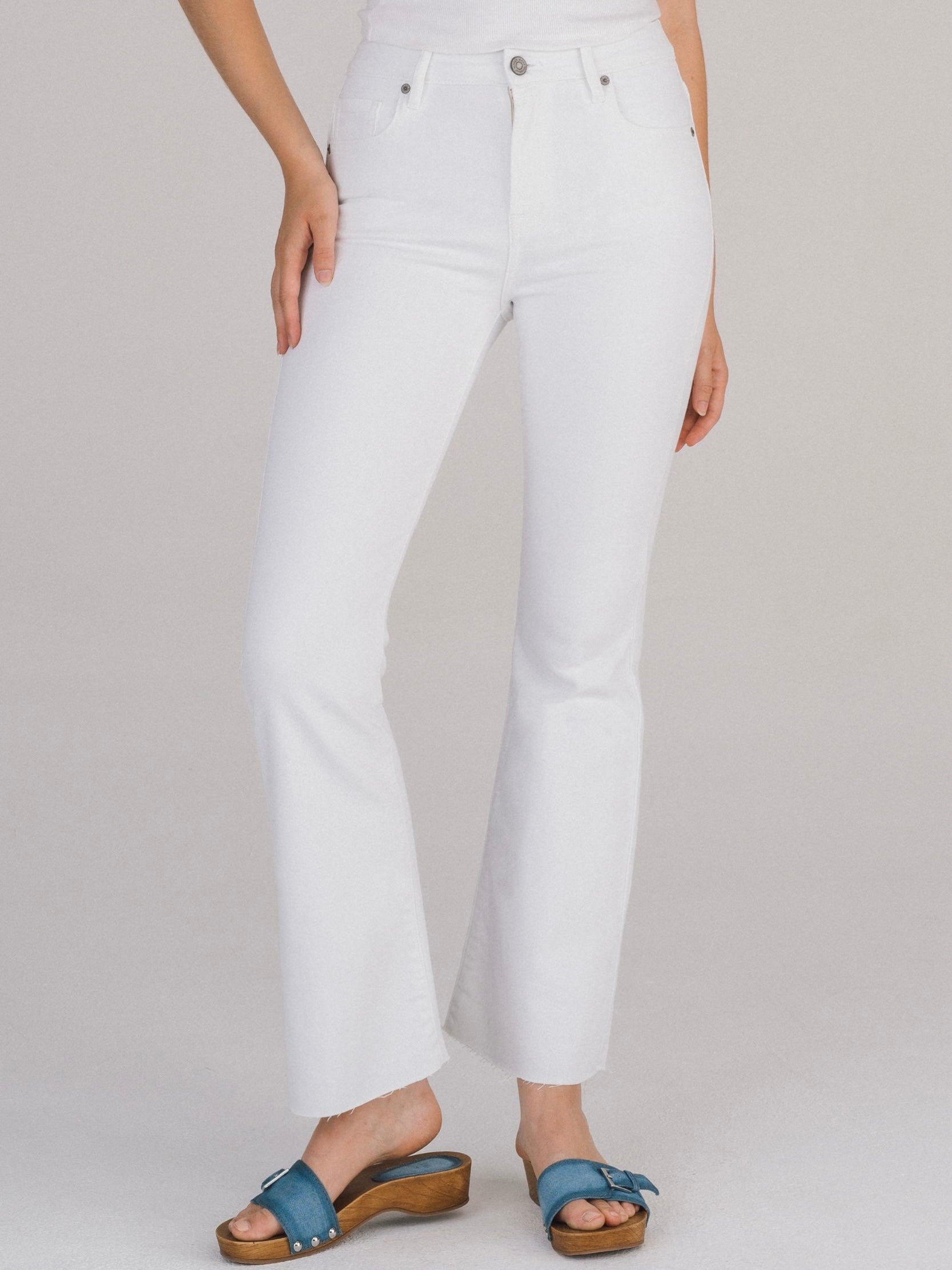 Happi HR White Clean Cut Stretch Flare