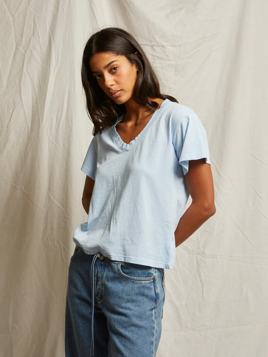 Hendrix Sky Blue V Neck Tee