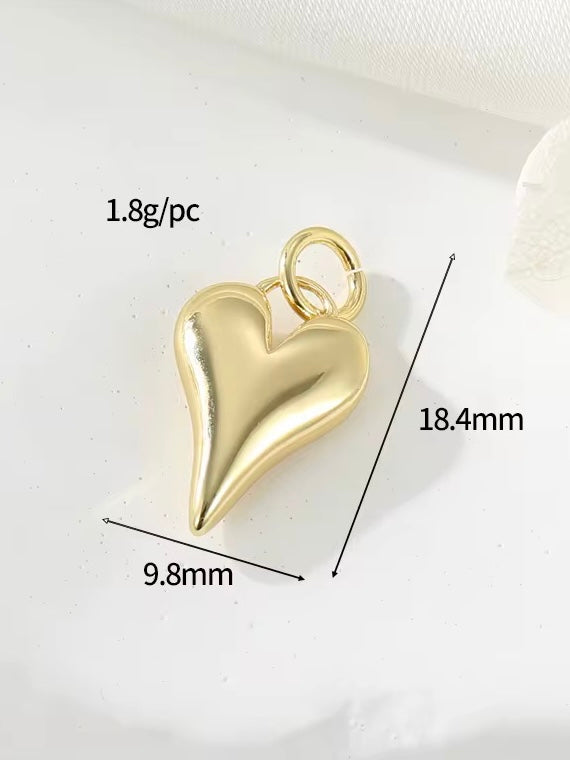 Gold Large Heart Charm