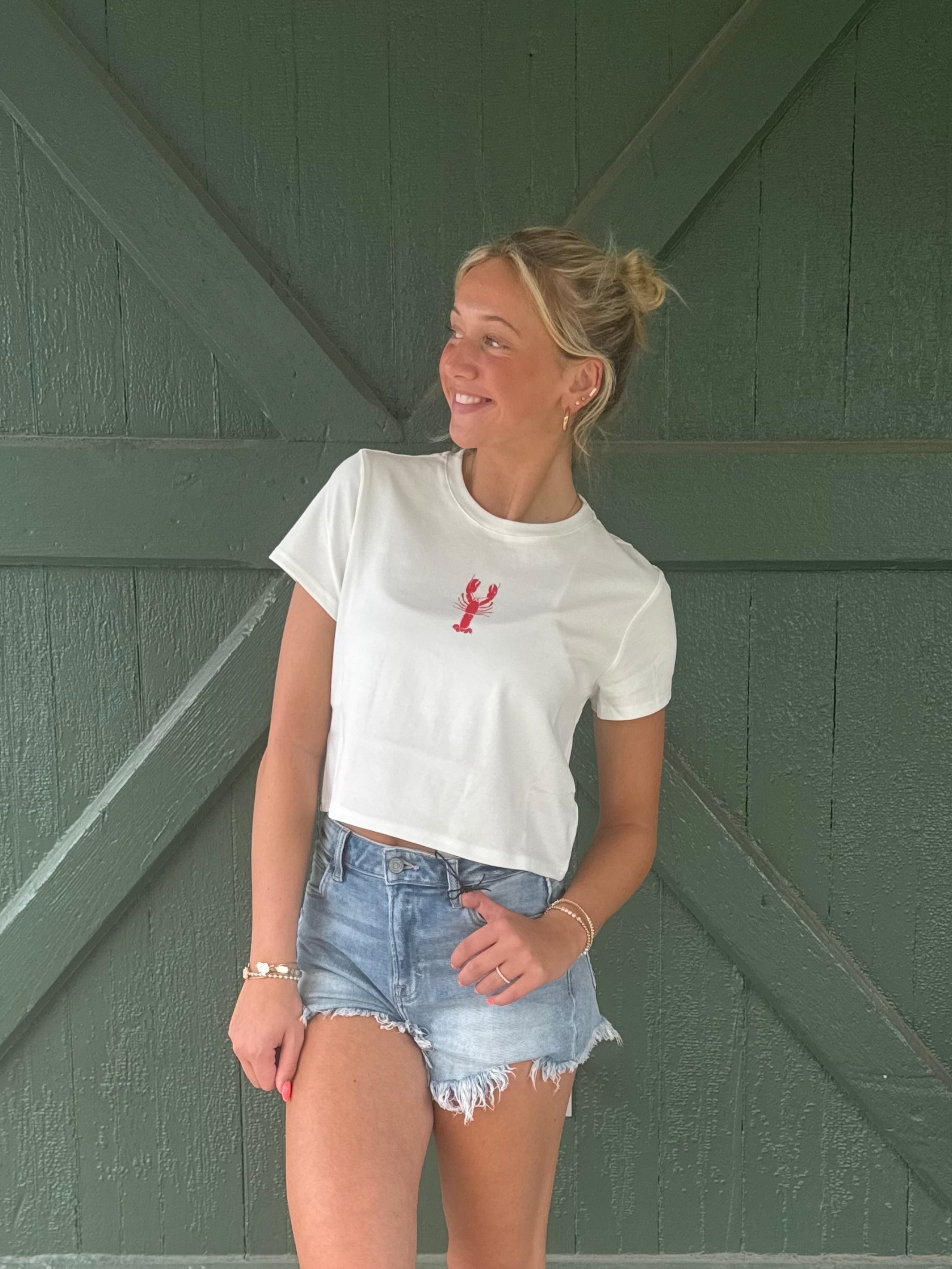 Lobster Girlie White Tee