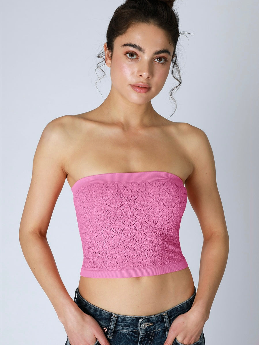 Ella Crocus Floral Lace Tube Top