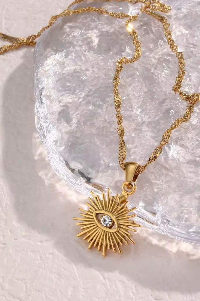 Boho Evil Eye Medallion Necklace