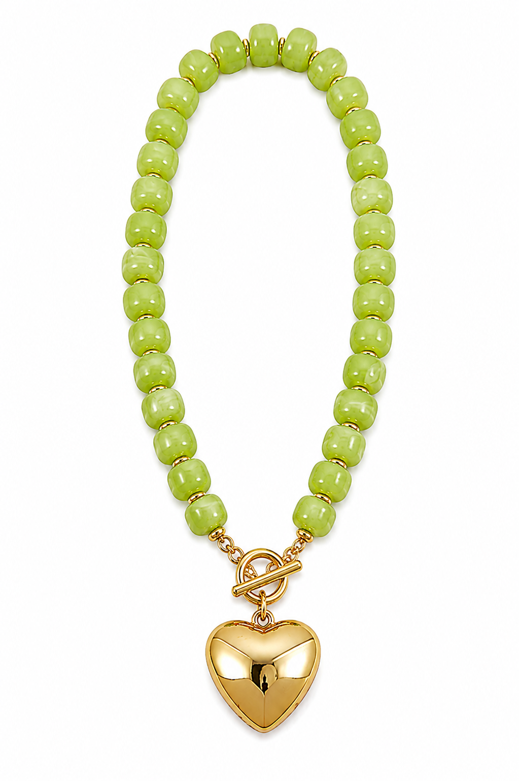 Lustrous Heart Beaded Necklace