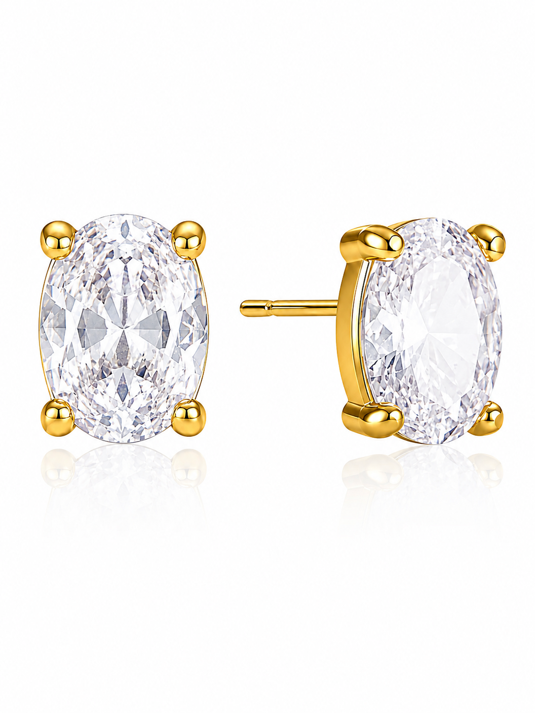 Rae & Jade Classic Oval Crystal Stud Earrings
