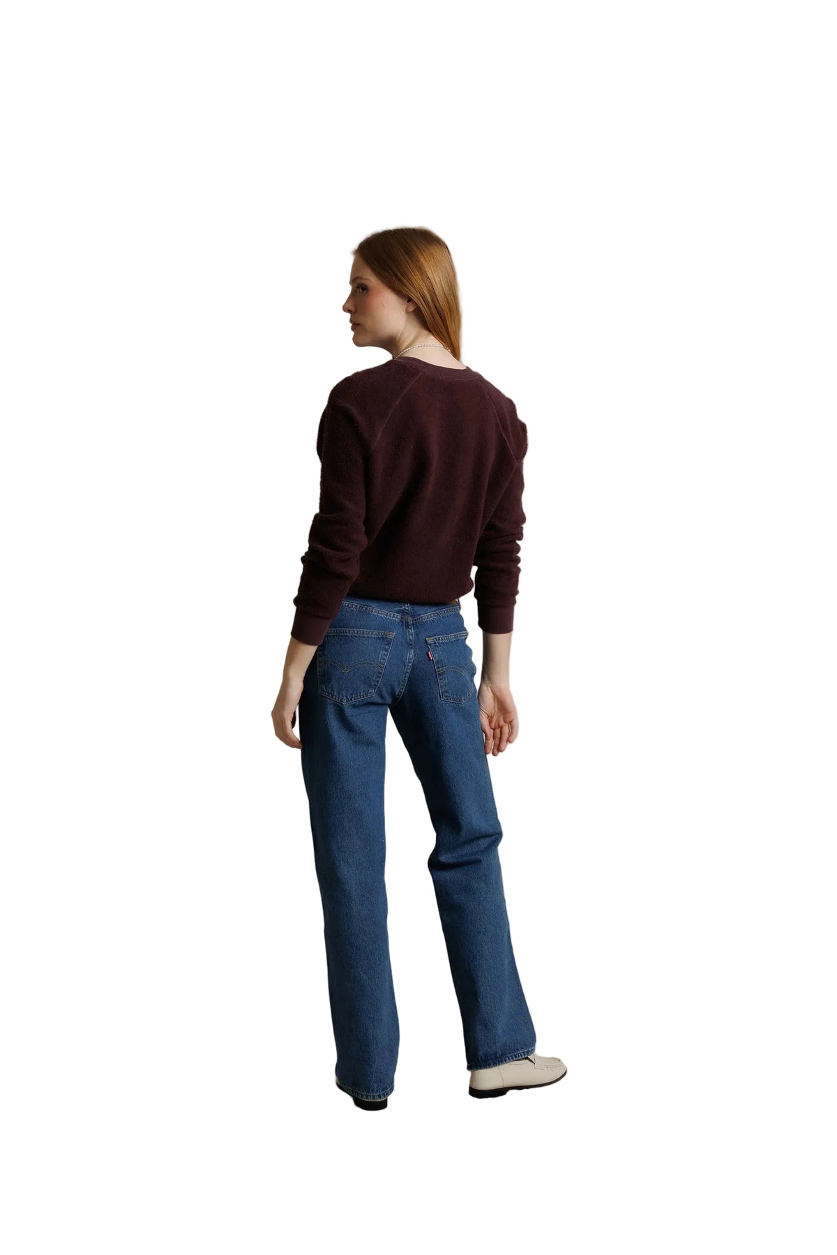 Perfect White Tee Ziggy Reverse Fleece Crew Neck Sweatshirt – Cherry Lacquer Cotton Pullover