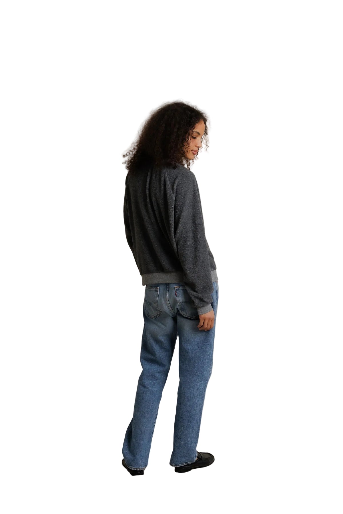 Perfect White Tee Oversized Ziggy Sweatshirt – Dark Heather Grey Cotton Fleece Pullover
