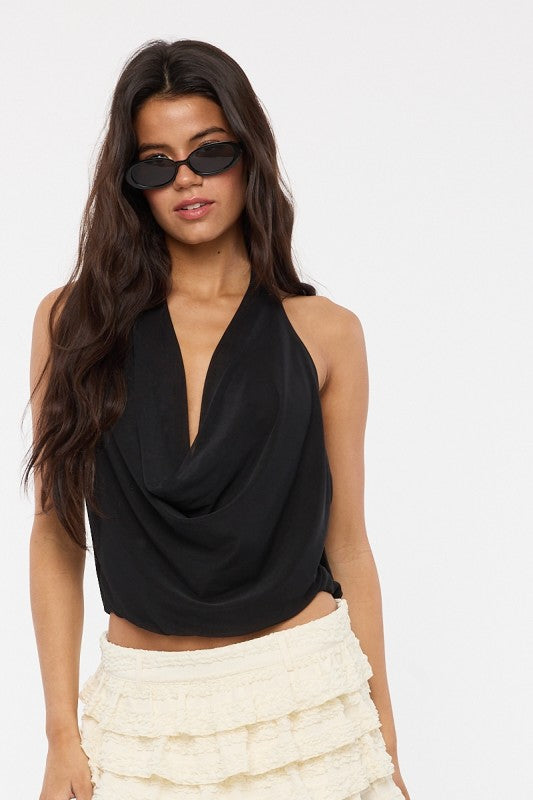 The After Midnight Halter Crop – Black