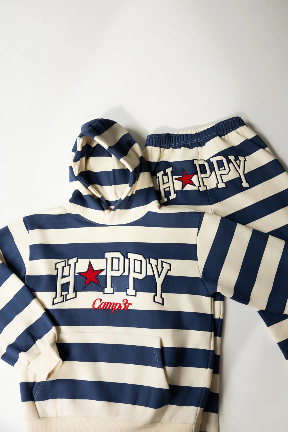 Happy Camp3r Indigo Stripe Hoodie