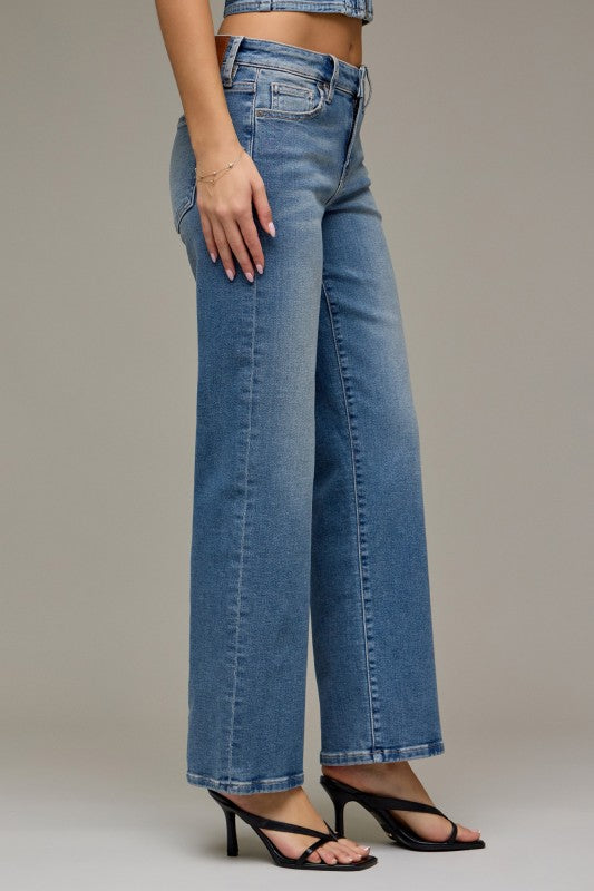 Hidden Ella Low Rise Straight- Vintage Wash