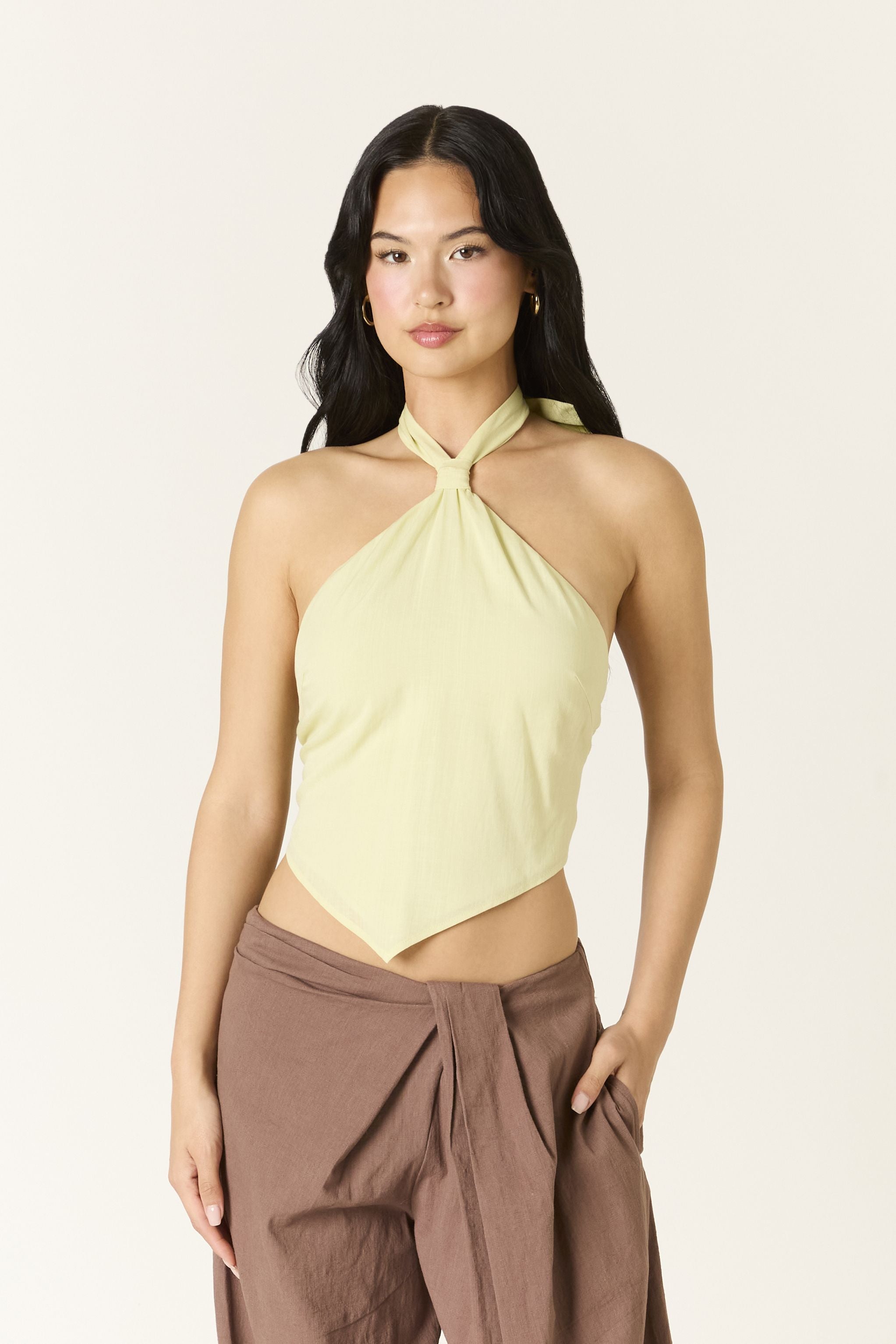 Soft Glow Halter Crop Top