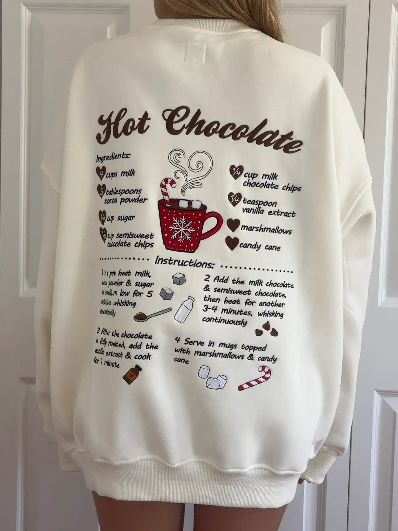 Hot Chocolate Recipe Christmas Sweatshirt