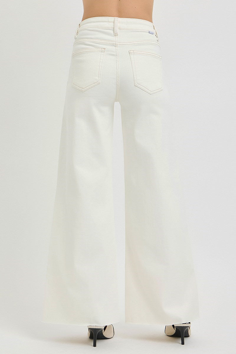 RISEN Tummy Control High Rise Wide Leg Palazzo Jeans