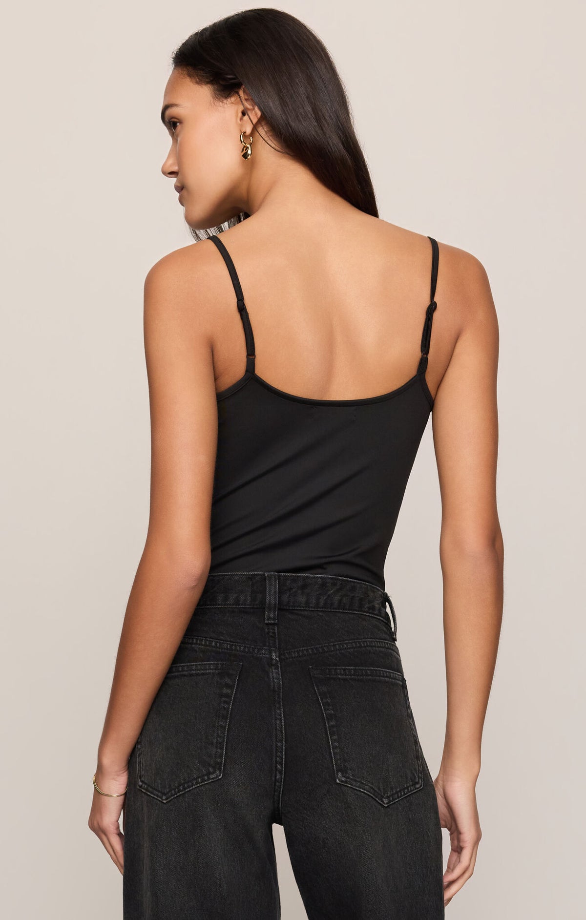 Z Supply Black Luxe Smooth Essential Tank – Seamless V-Neck Cami