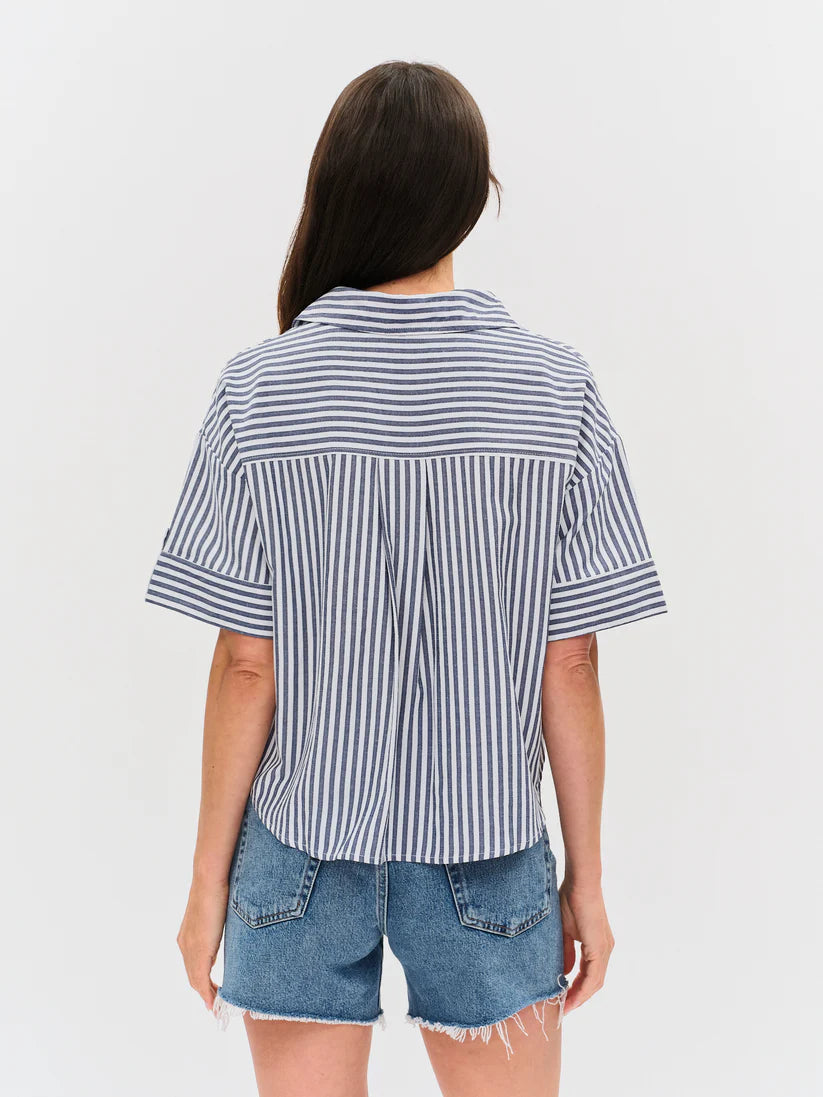 Harper Striped Collared Button-Down Top