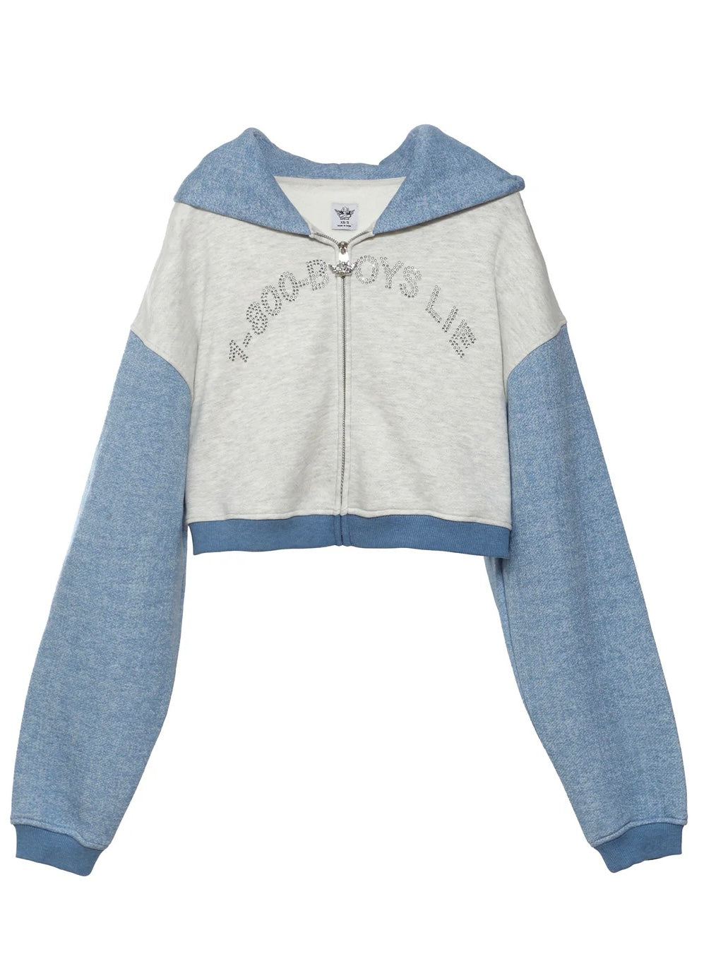 Boys Lie 1-800 Grey Cropped Alex Zip Up