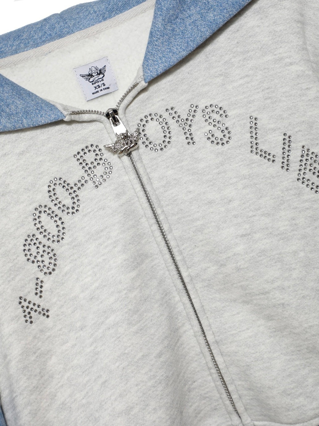 Boys Lie 1-800 Grey Cropped Alex Zip Up