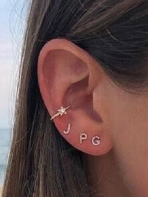 Ria Initial Single Stud Earring