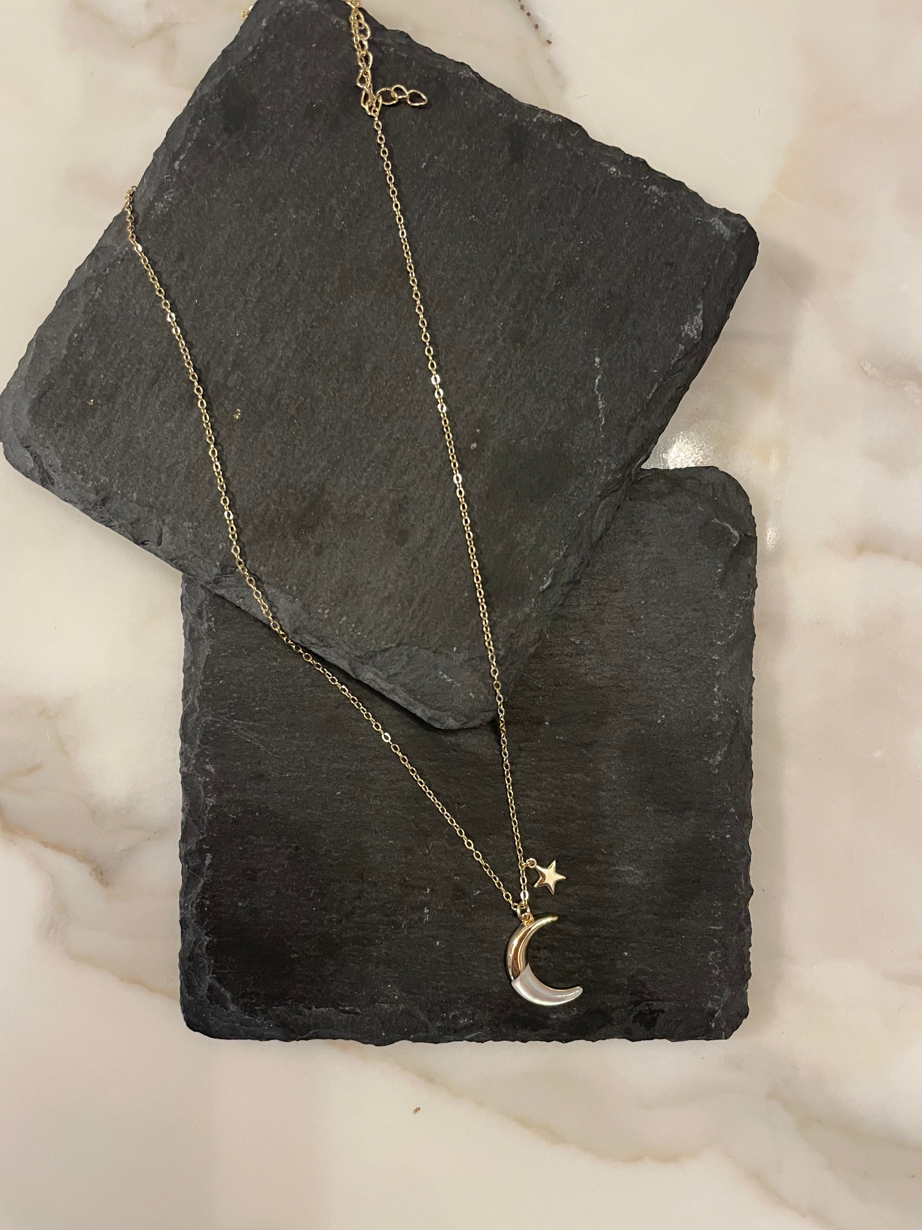 Luna Dipped Mother of Pearl Necklace