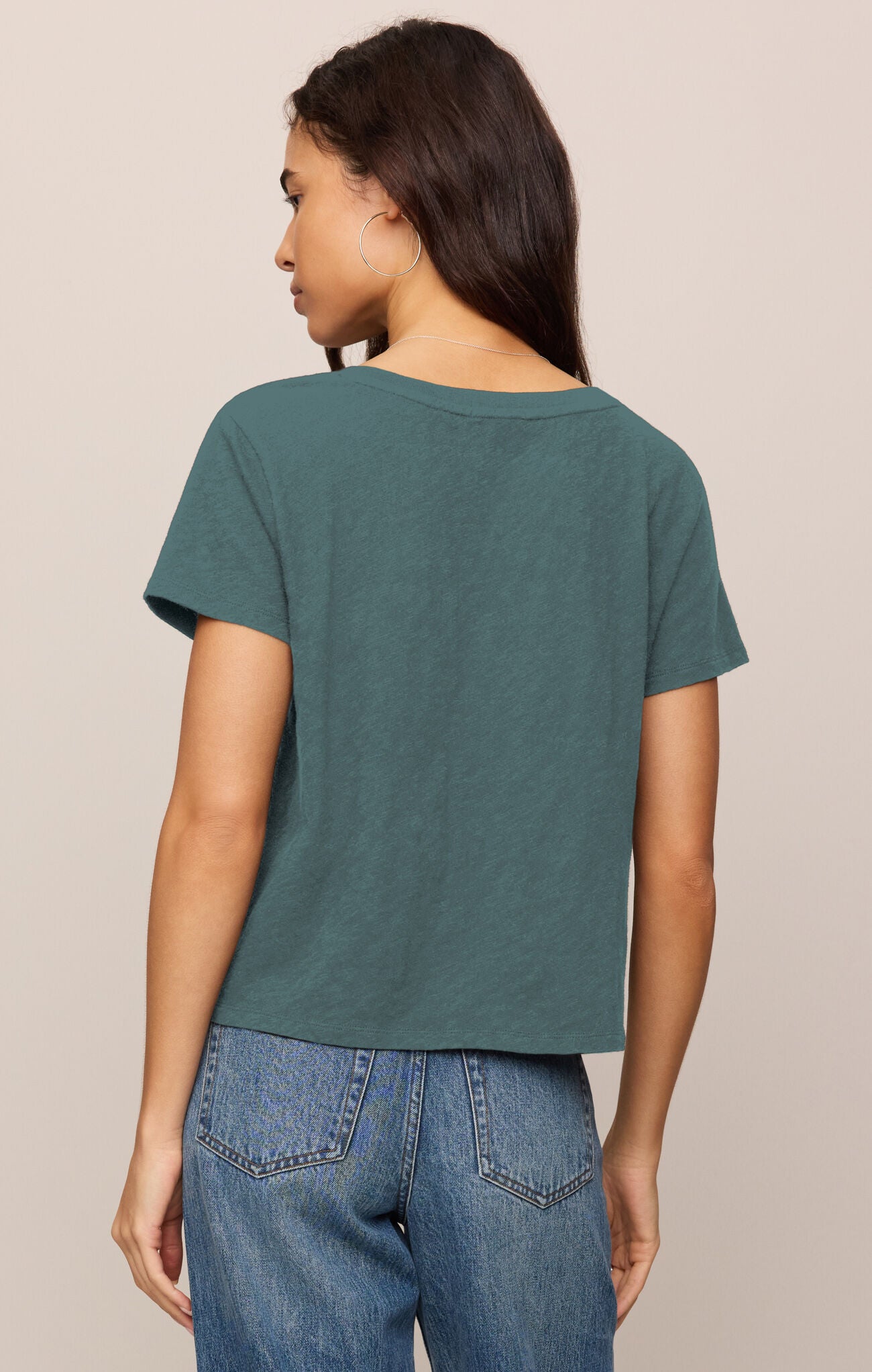 Z Supply Nomad V-Neck Tee – Emerald Cove Brushed Slub Cotton Essential