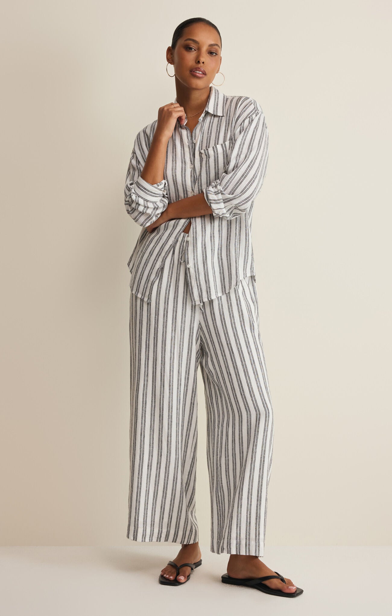 Z Supply The Perfect Striped Pant – White Stripe