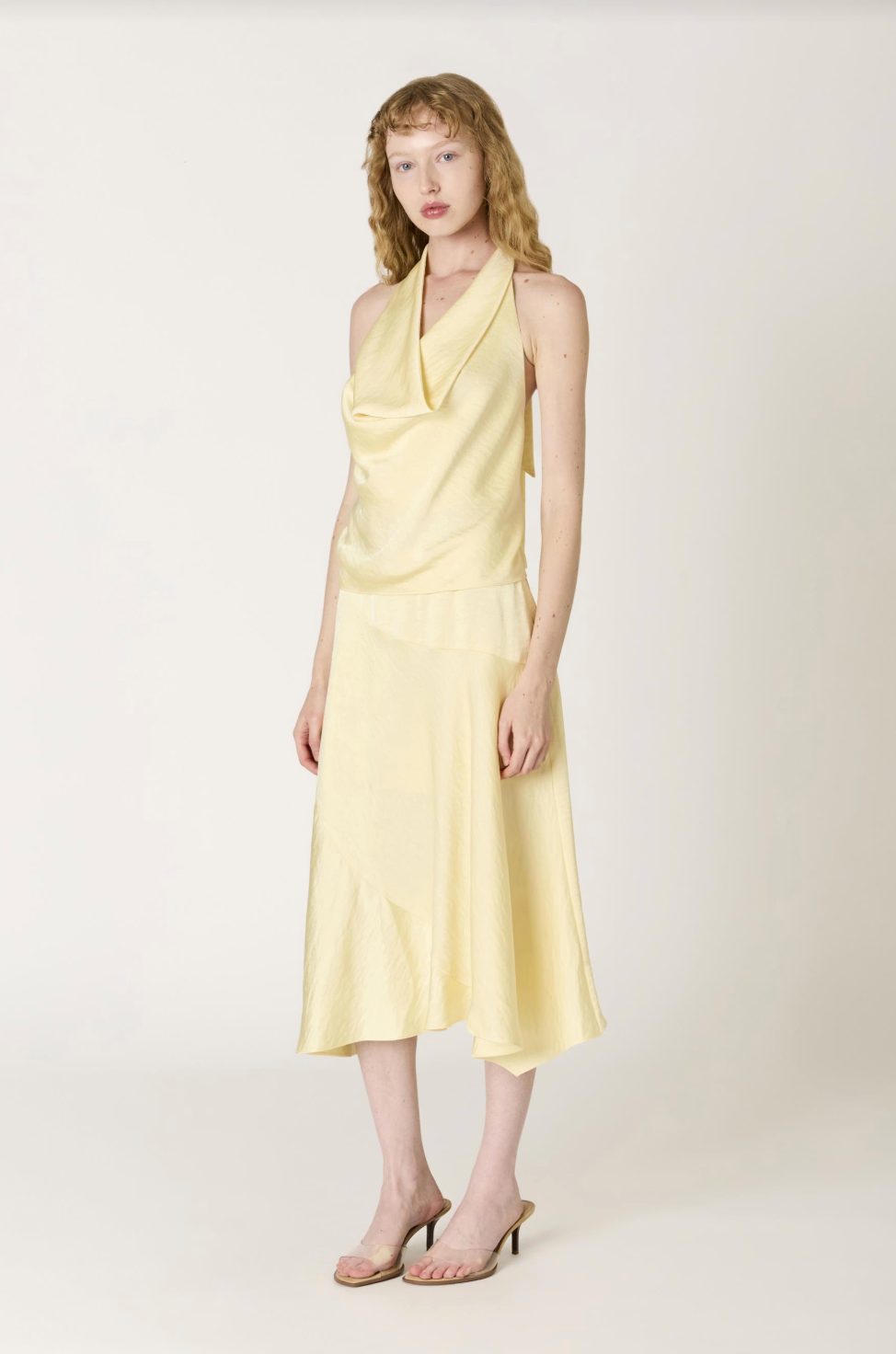 NIA Solana Butter Satin Halter Top