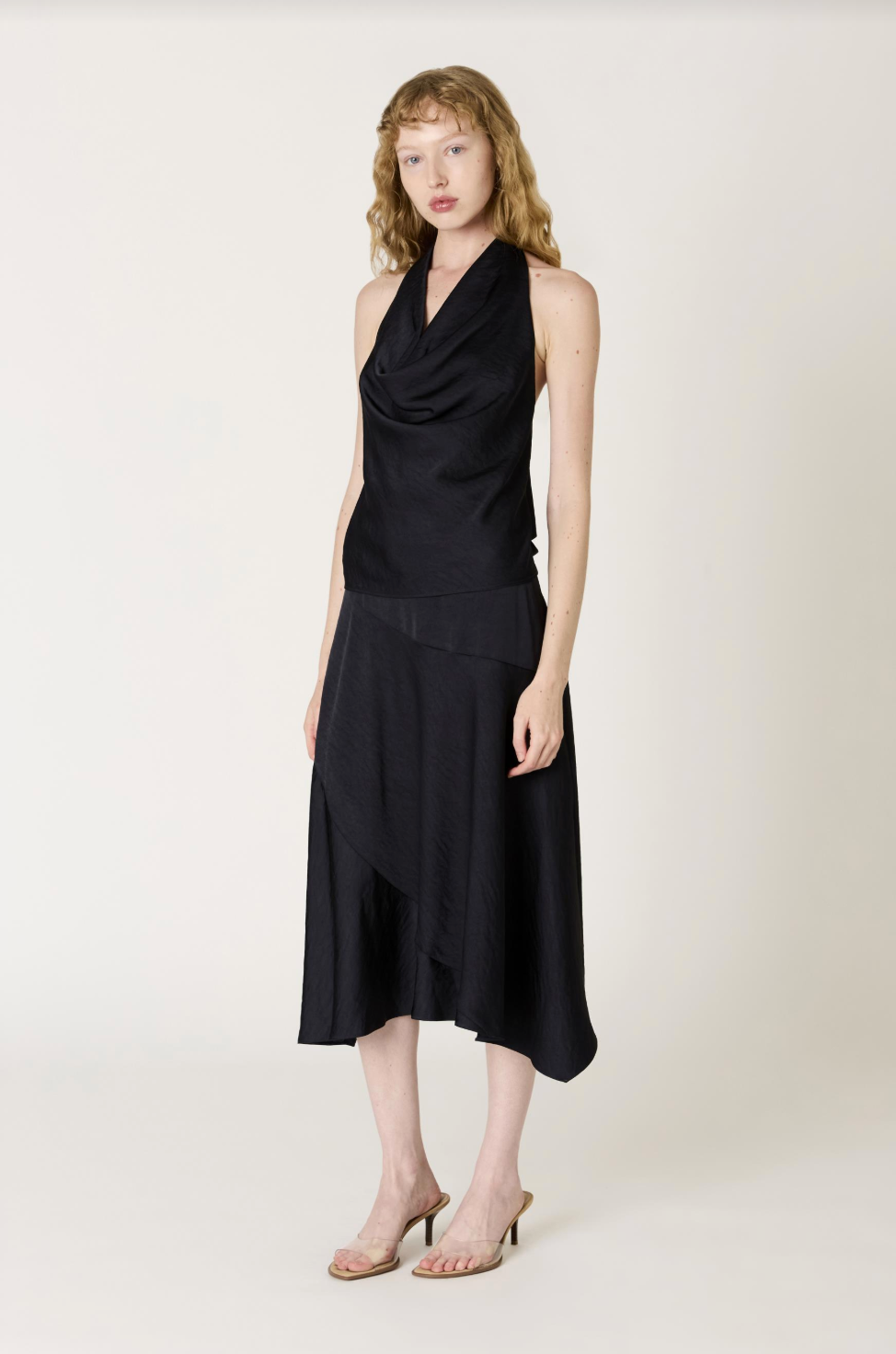 Nia Solana Navy Satin Top