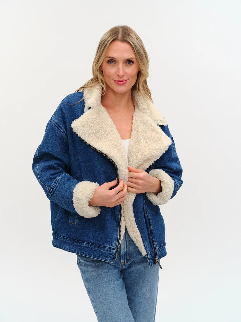 Williston Oversized Fur Denim Jacket
