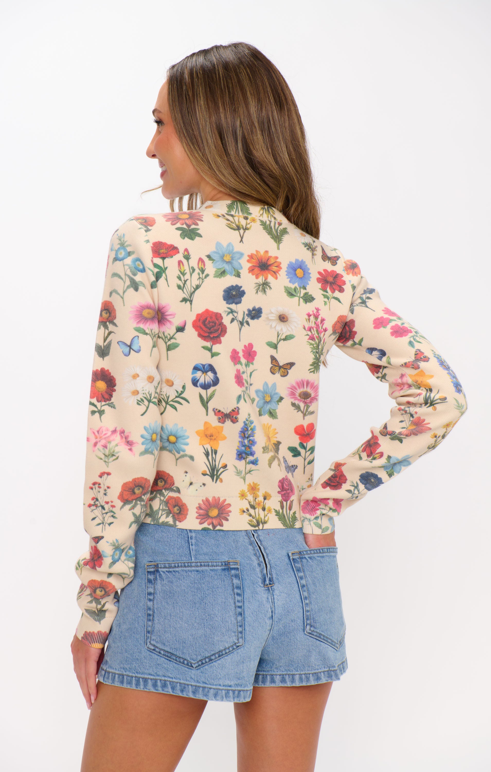 Cafe Cardigan French Floral Knit
