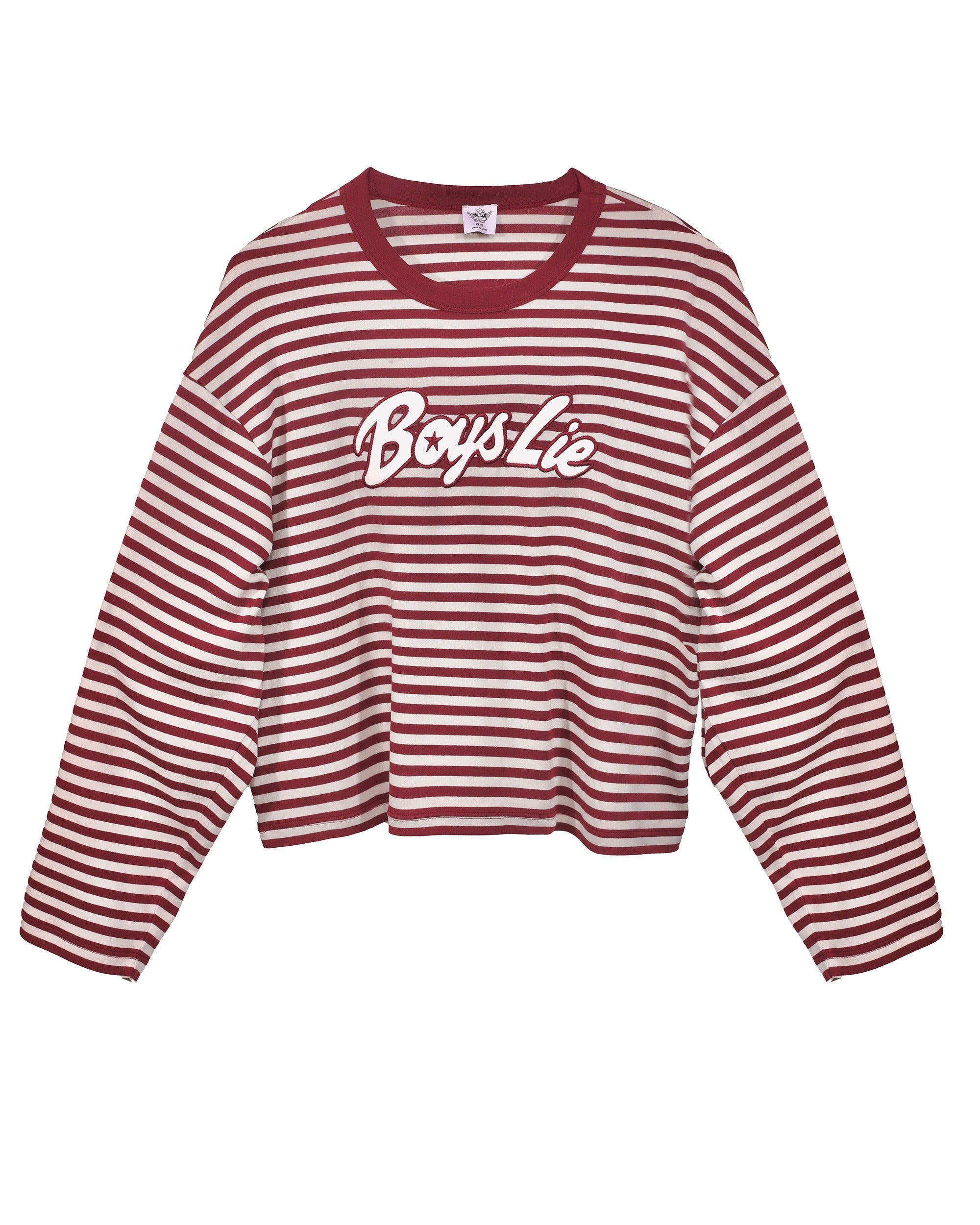 Boys Lie Starlight Boyfriend Long Sleeve | Cropped Striped Graphic Tee