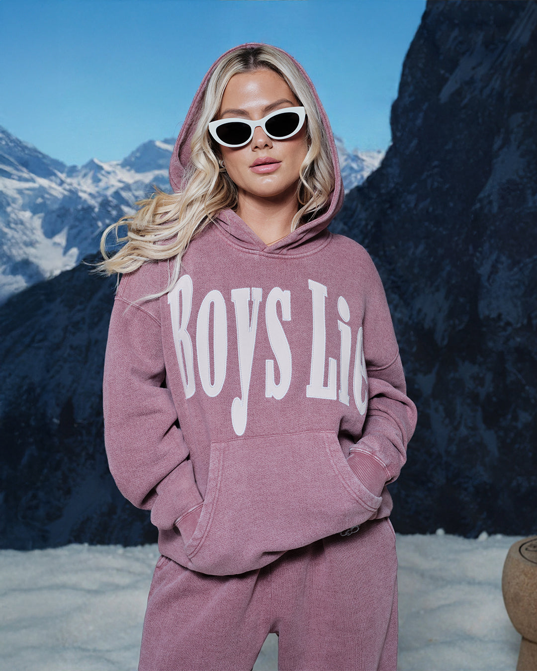 Boys Lie Patched Up All-Star Racer Hoodie – Dusty Pink