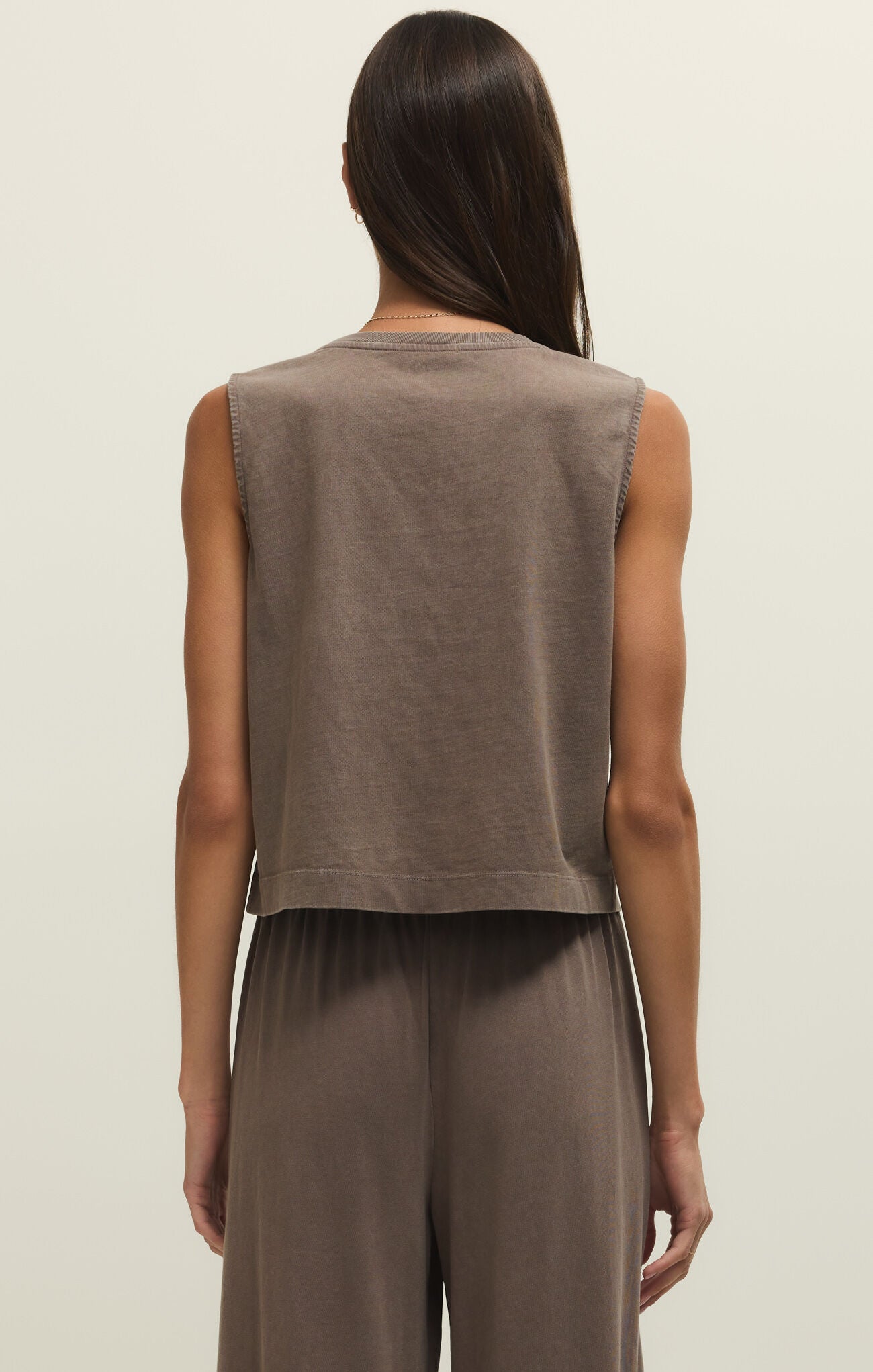 Sloane Jersey Perfectly Taupe Muscle Tank