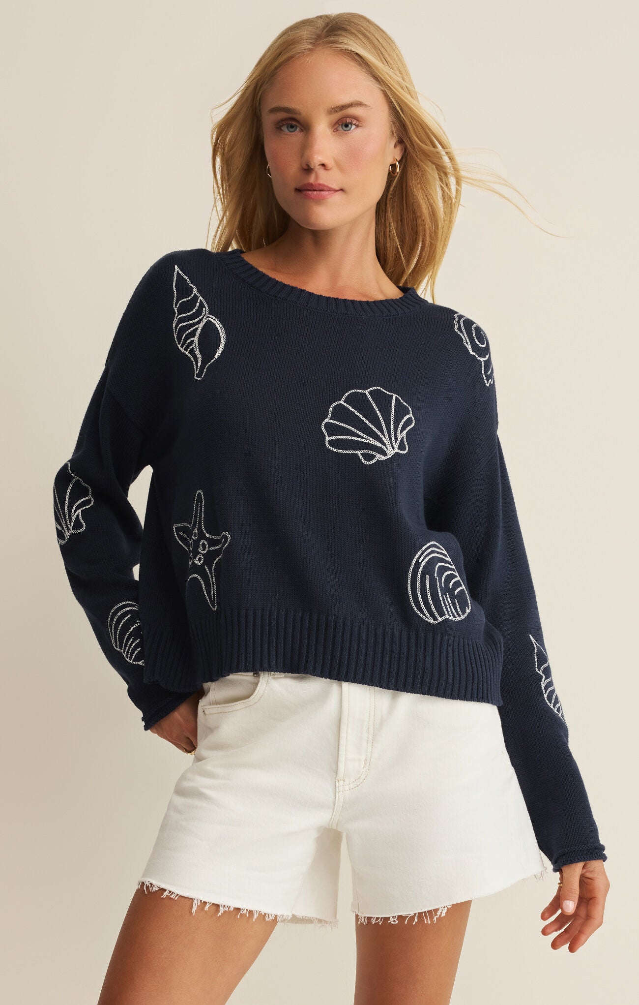 Z Supply Paradise Reef Sienna Sweater – True Navy