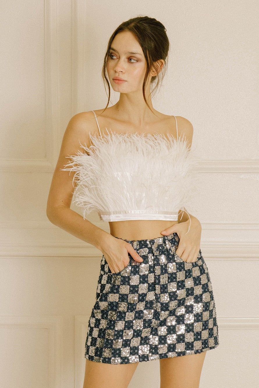 Kinsey White Feather Top
