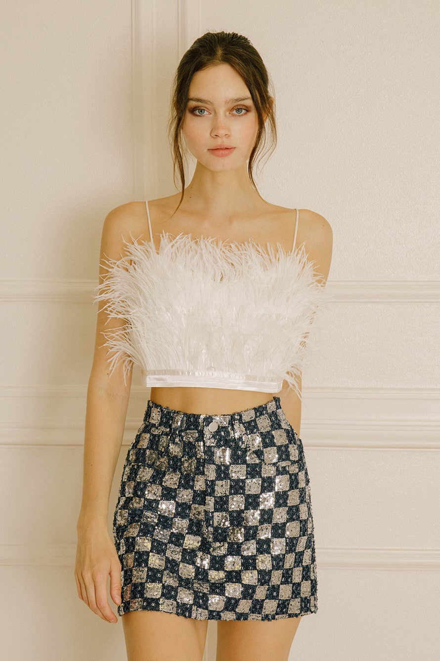 Kinsey White Feather Top