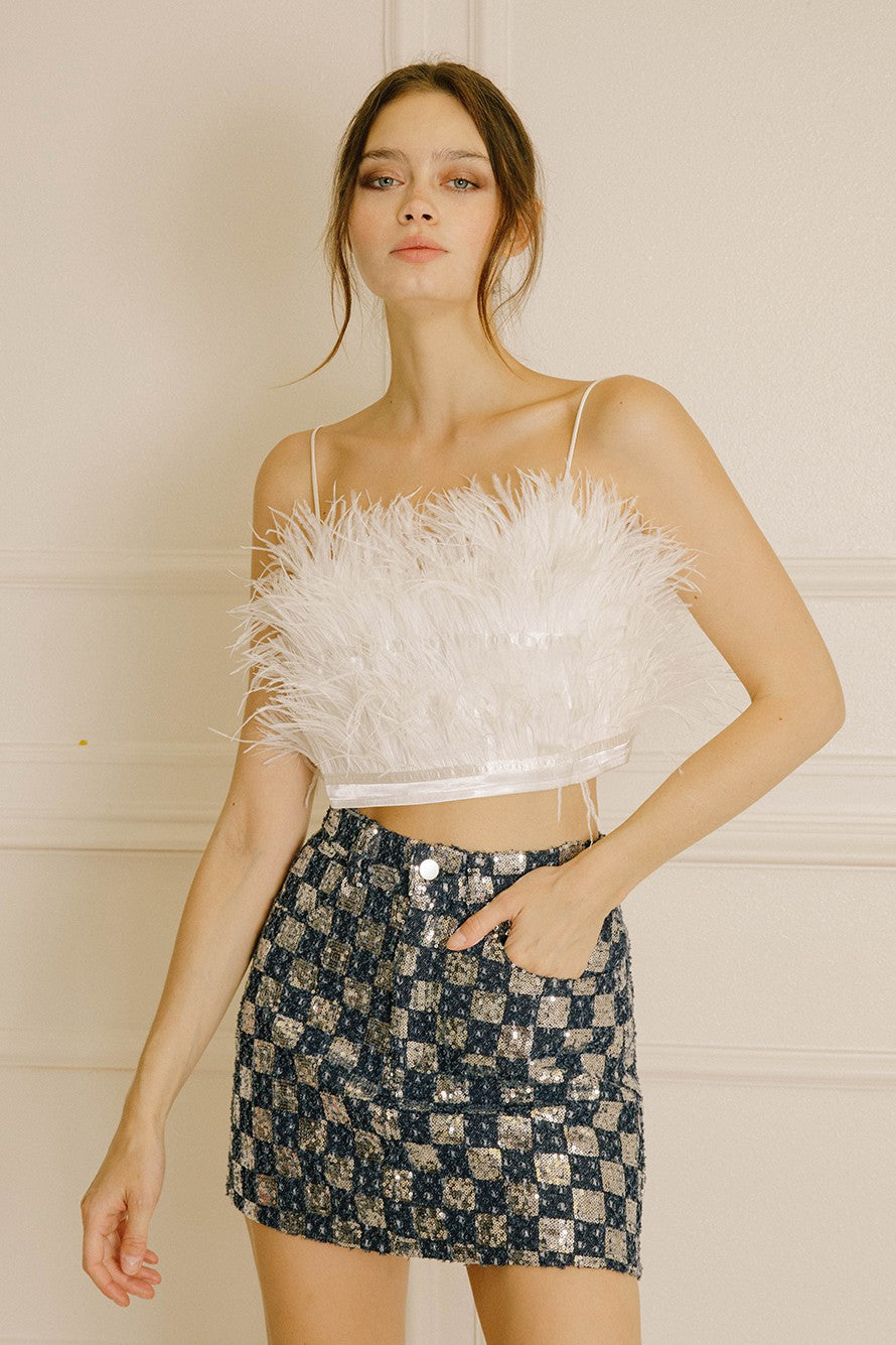 Kinsey White Feather Top