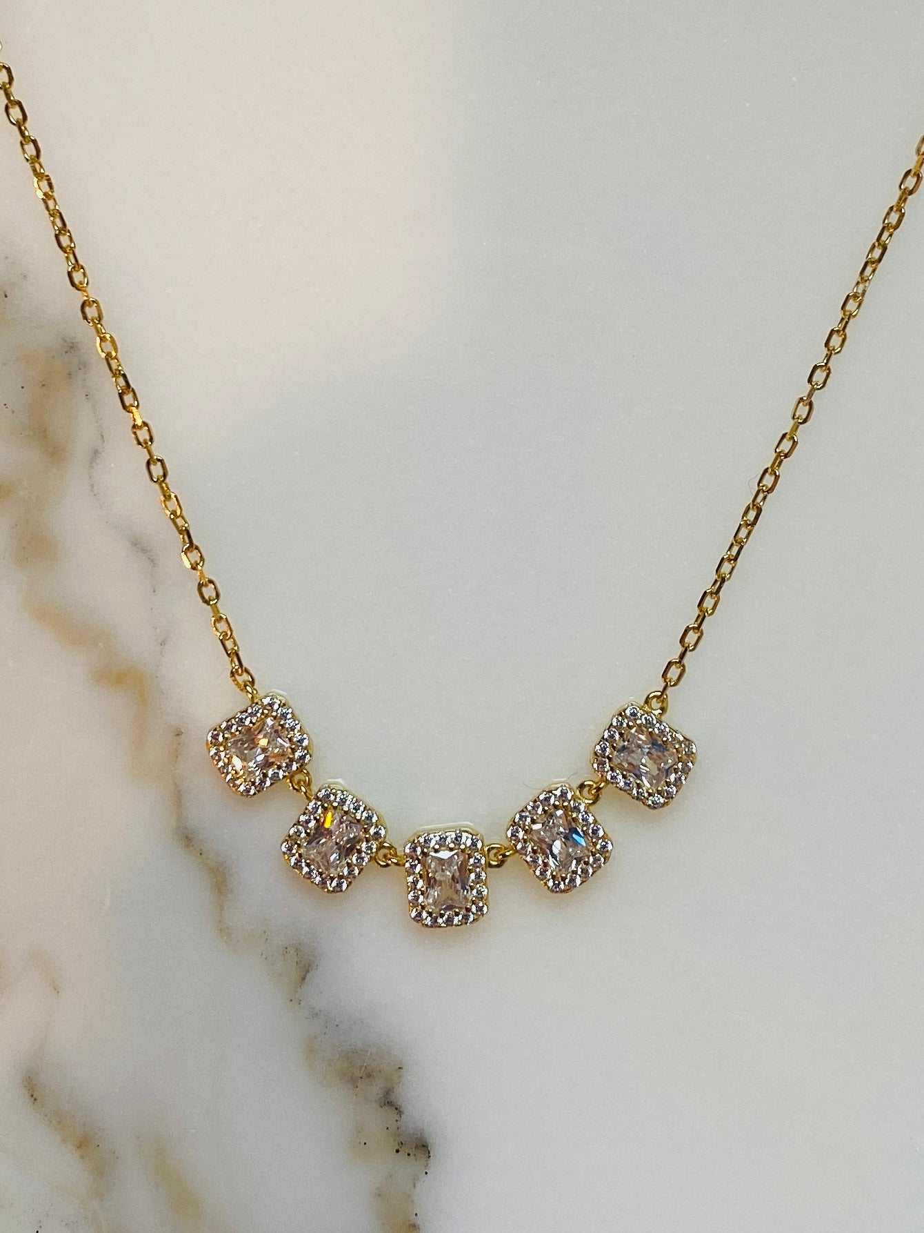 Lux Clear Cubic Necklace