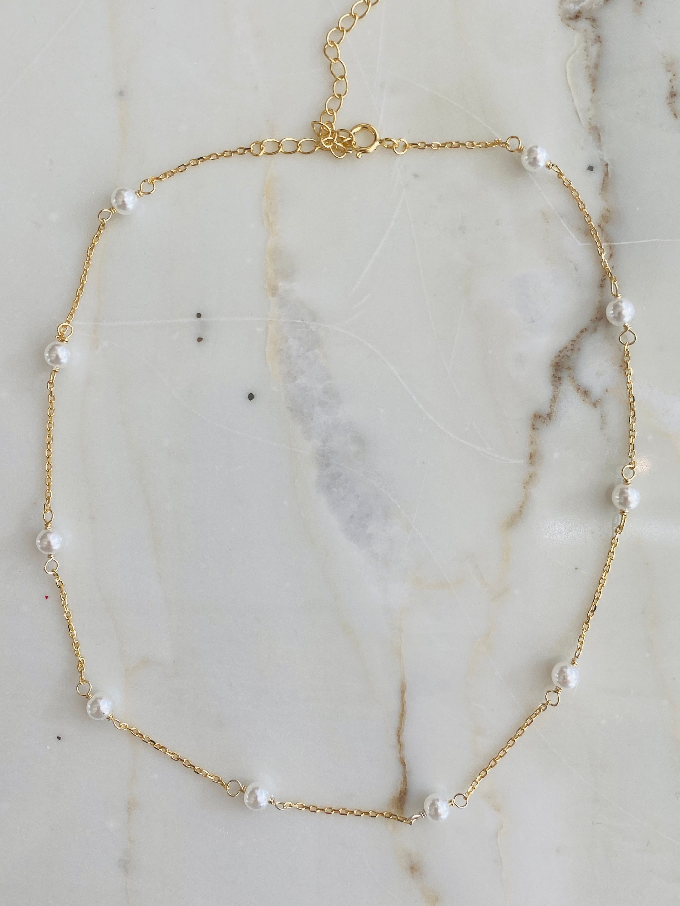 Pearl-By-The-Yard Choker — 14K Gold-Plated Sterling Silver | Dainty & Modern