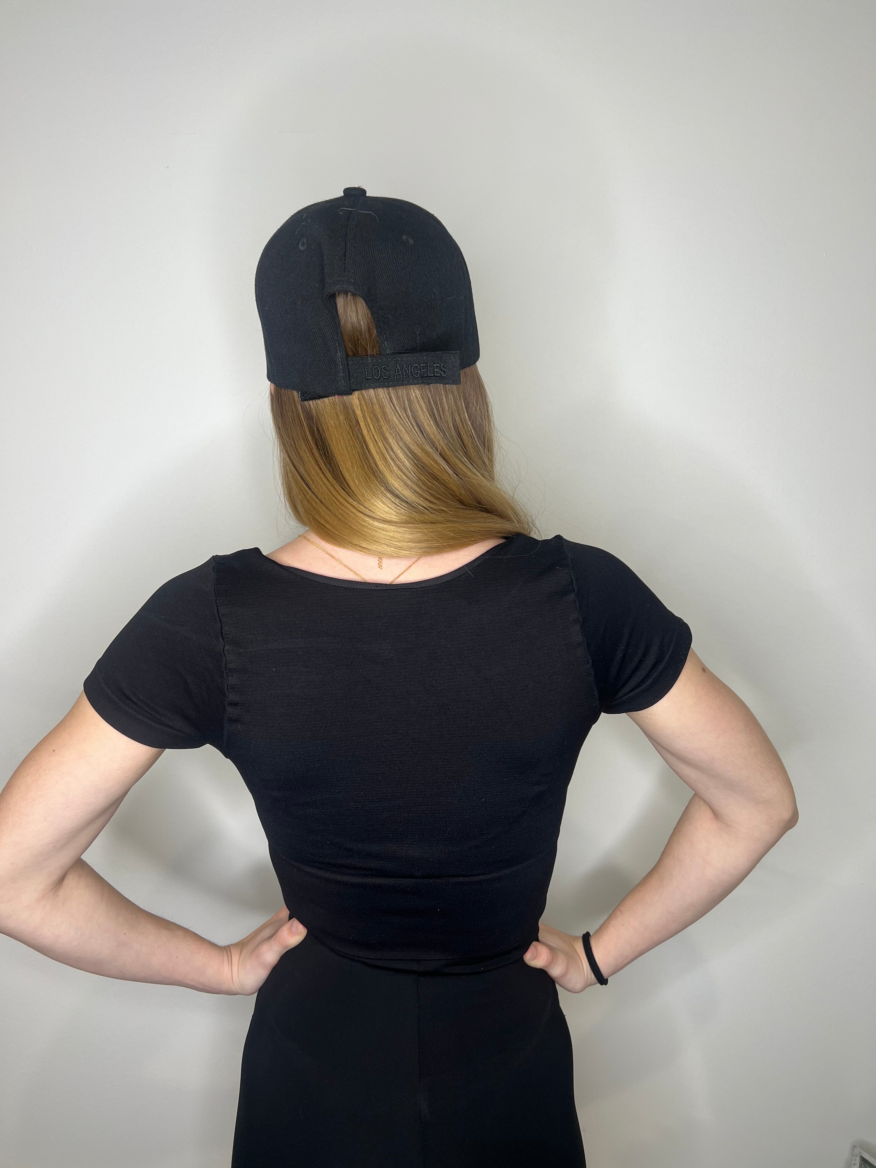 Lia Short Sleeve Black Square Neck Crop Top