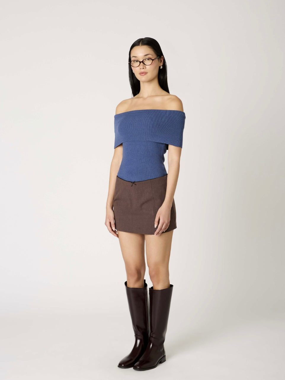 Annemarie Blue Off the Shoulder Sweater