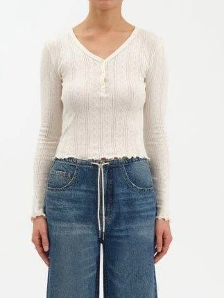 Daze Bunny Everyday V-Neck L/S Pointelle Henley