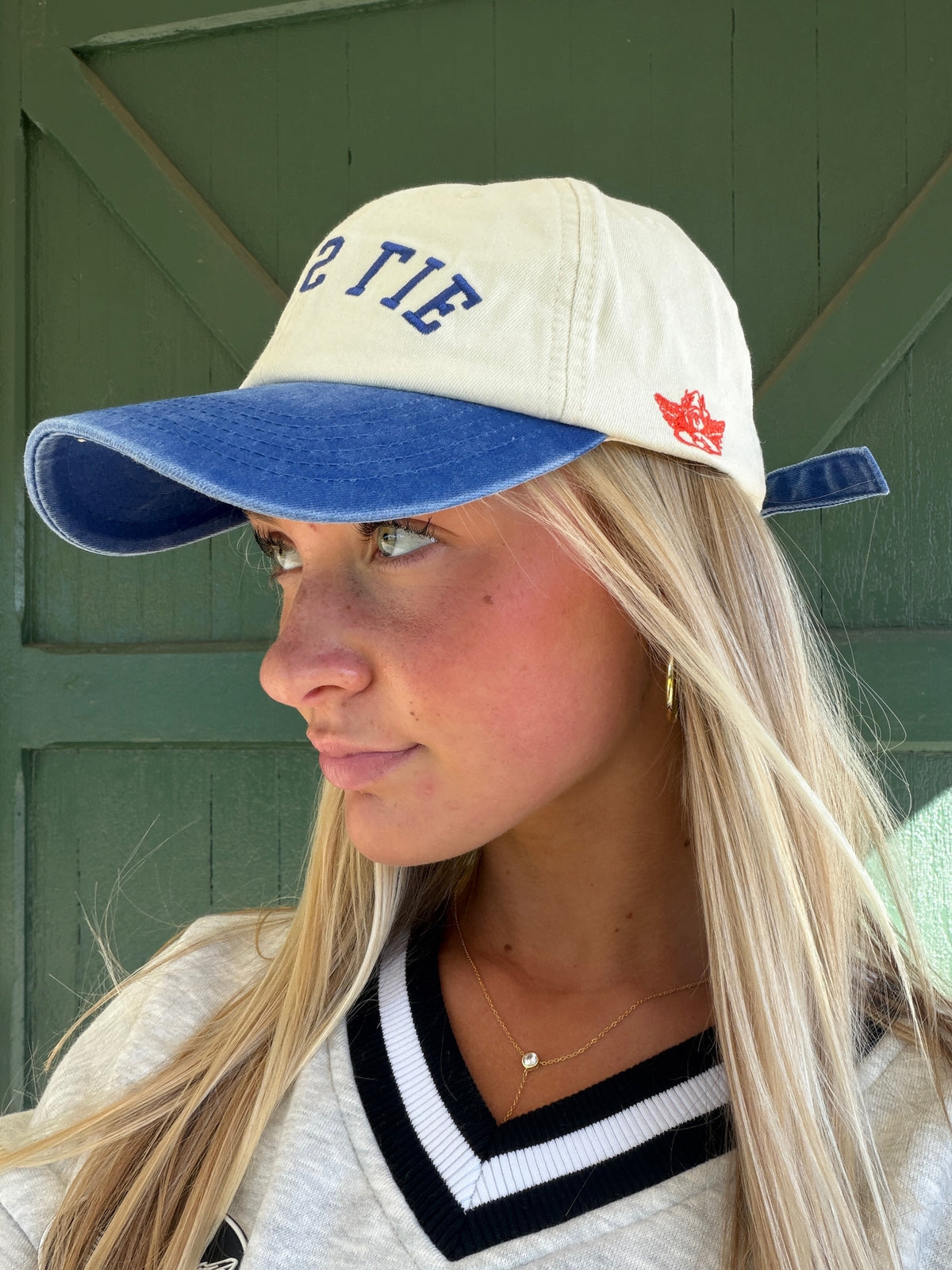 Boys Lie Main Line Dad Hat – Cream & Navy
