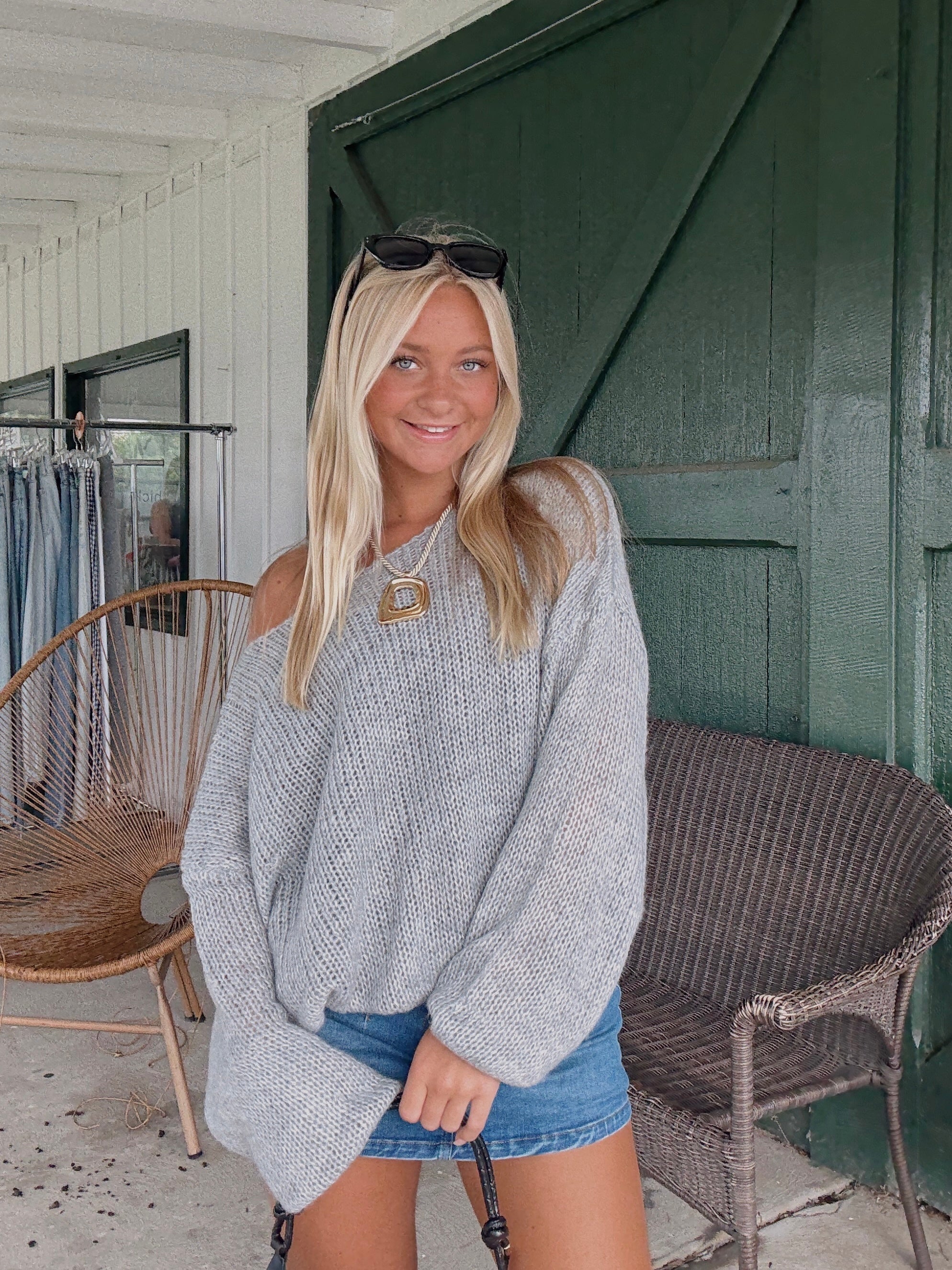 Madison Heather Grey Perfectly Soft Sweater