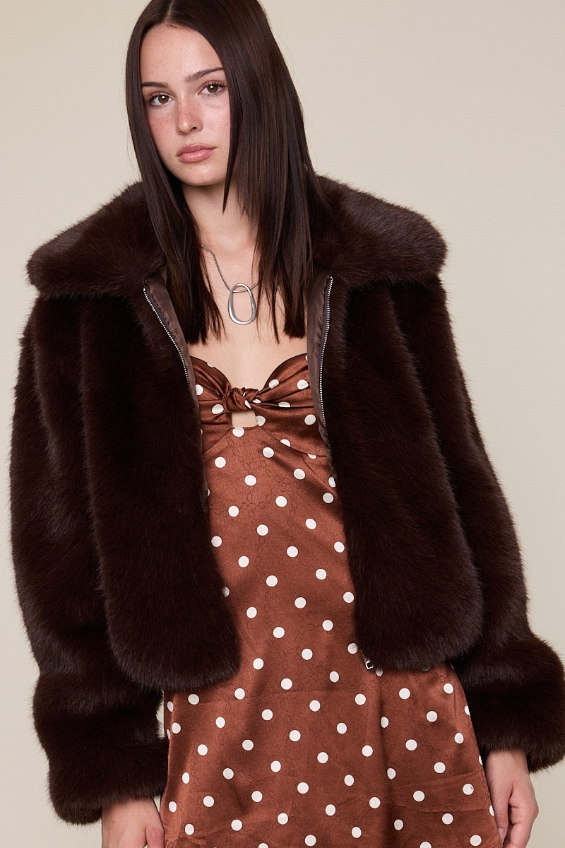 Perfect Chocolate Brown Fur Jacket