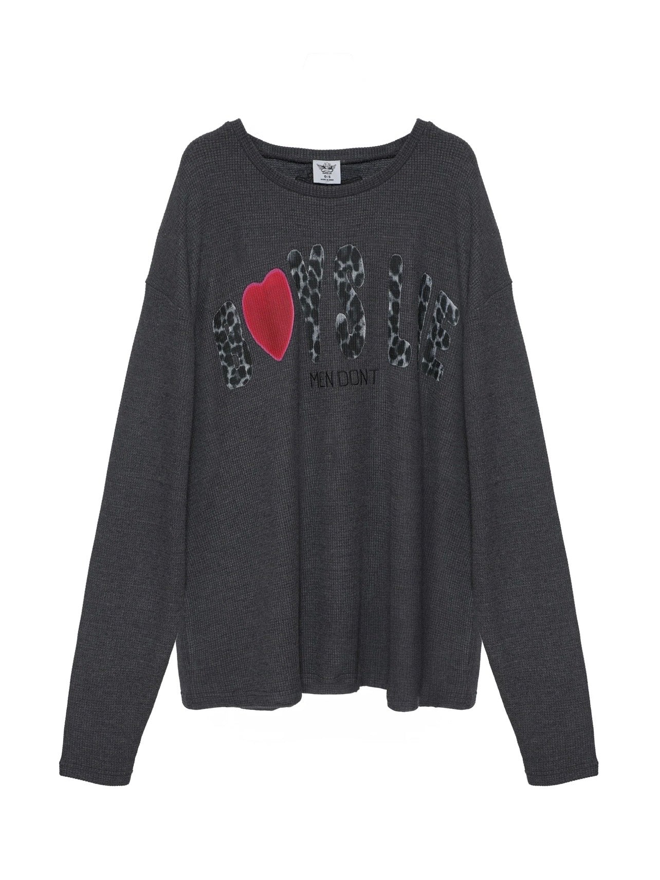 Boys Lie CHARCOAL GREY CAITLYN CODED THERMAL LONG SLEEVE