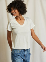 Hendrix Bright Ivory V Neck Tee