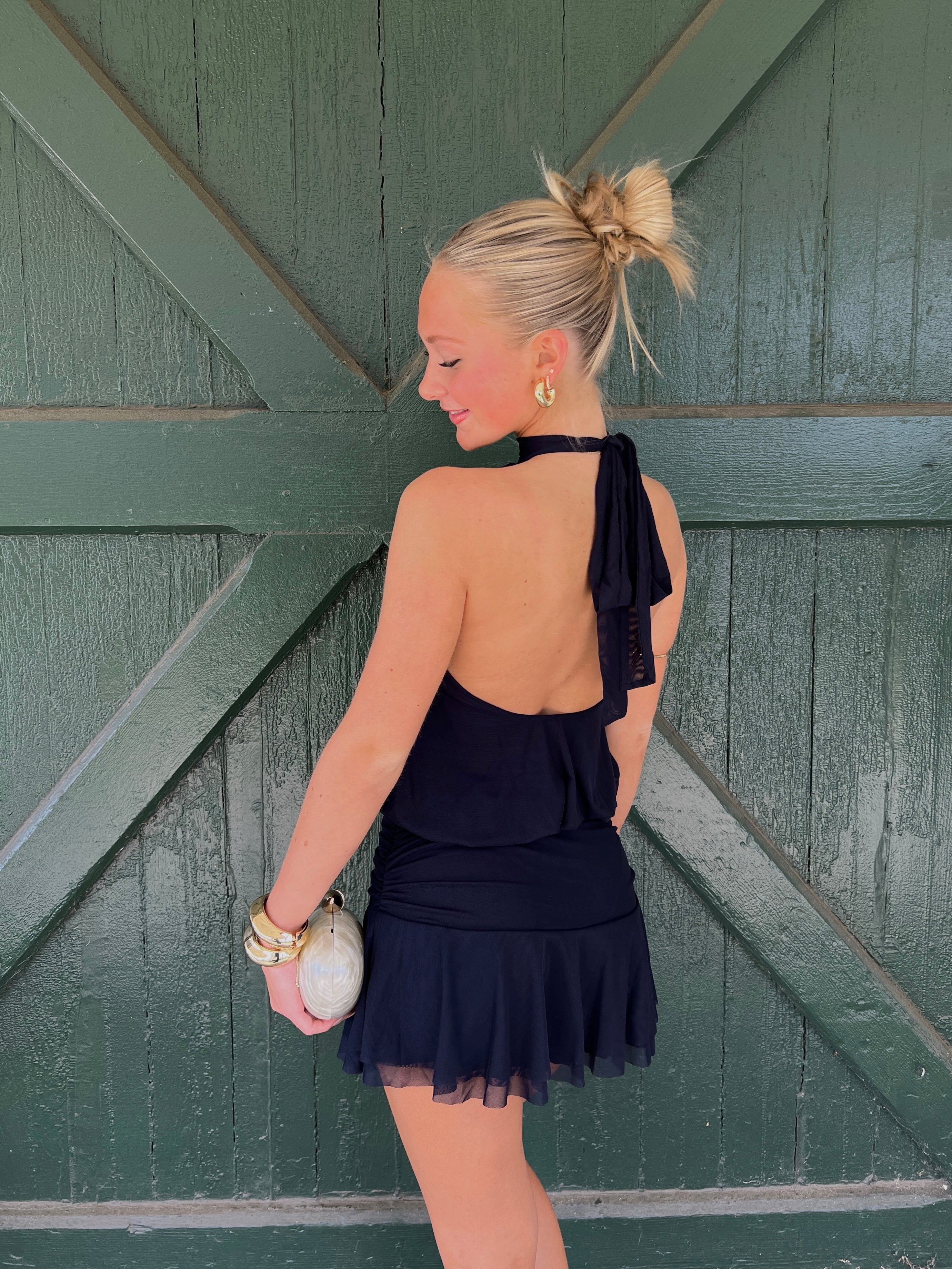 Leah Midnight Halter Dress