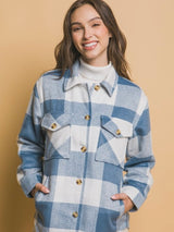 Hanson Blue Plaid Fleeced Line Shacket