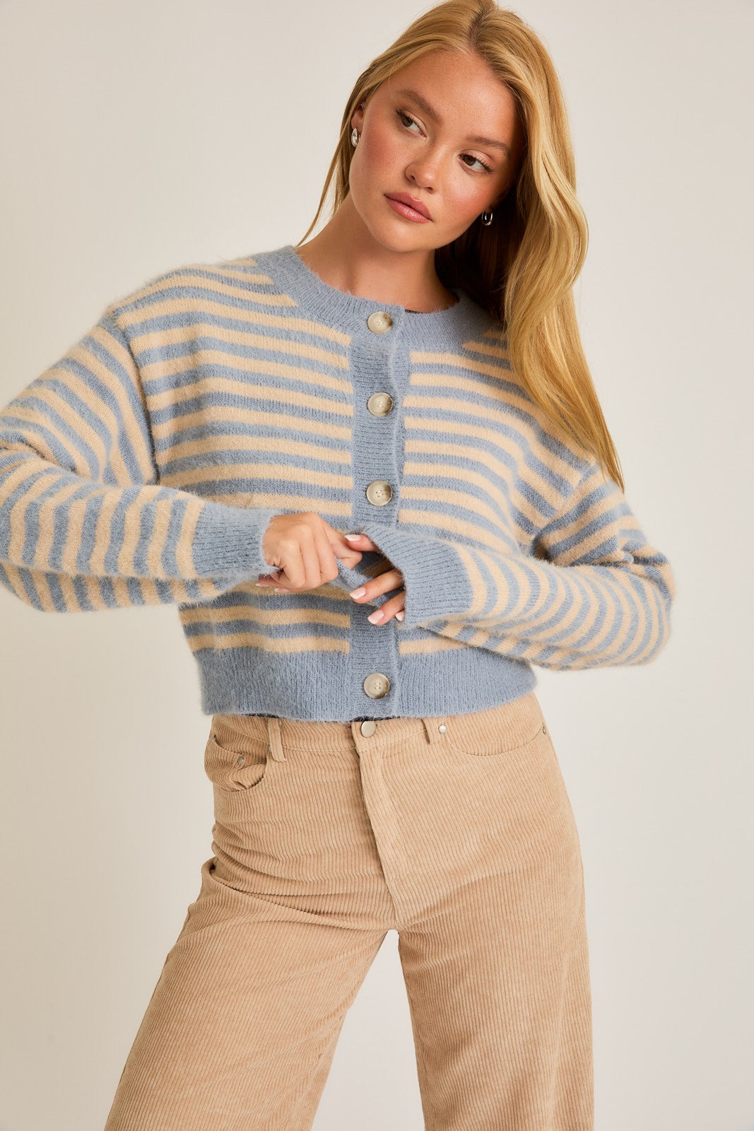 Skyline Stripe Cropped Cardigan