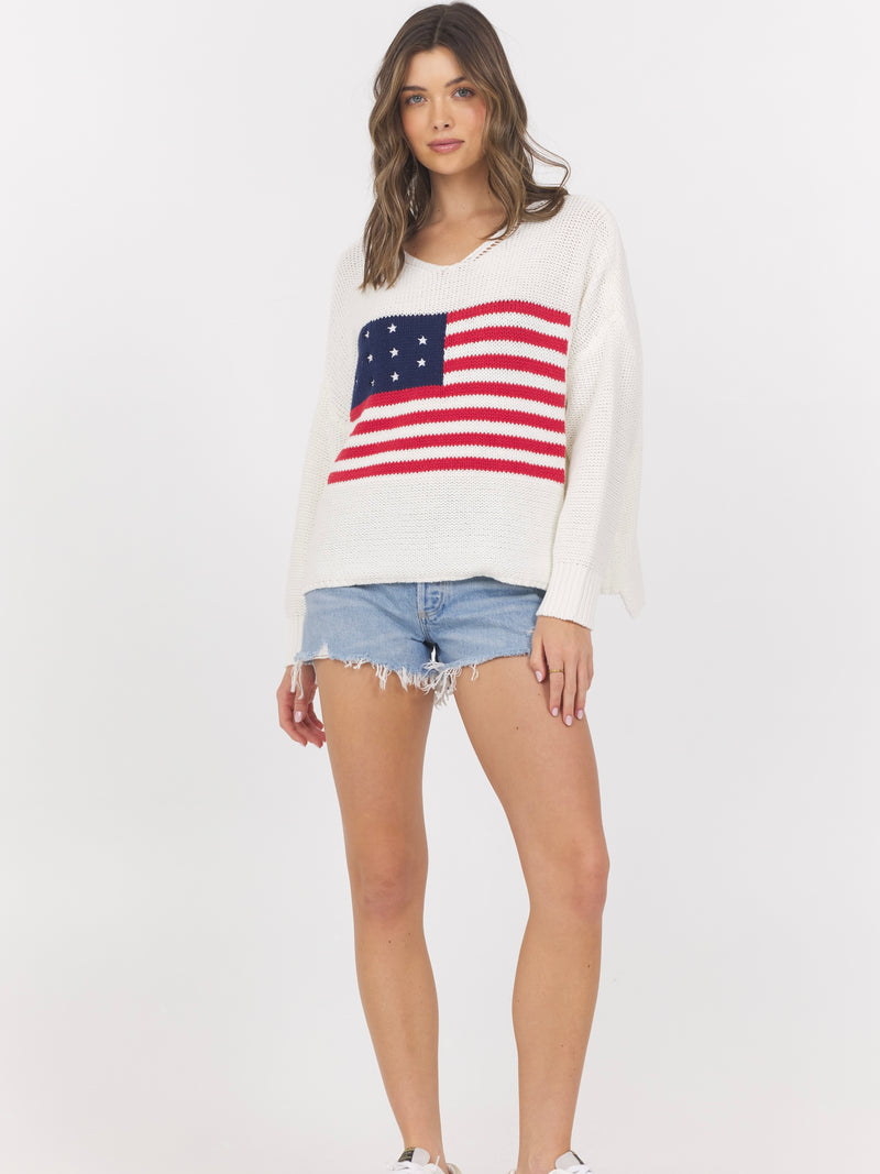 American Flag Graphic Sweater