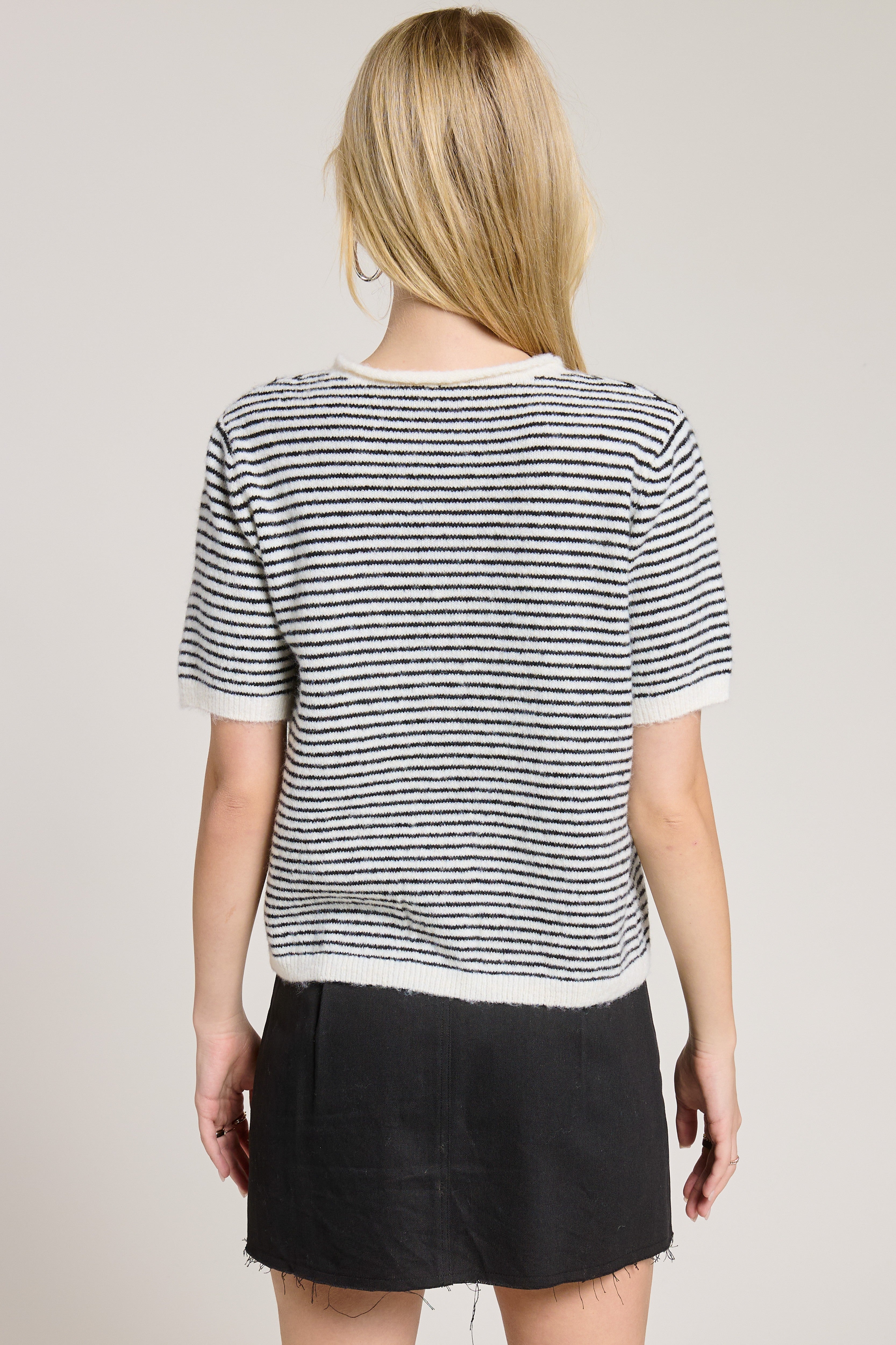The Escape Cardigan - Black Stripe